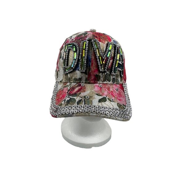Bedazzled Floral "Diva" Cap With Rhinestones & Adjustable Strap - Picture 2 of 6